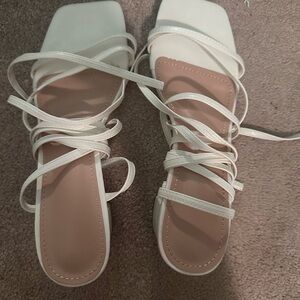 Elegant White Strappy Women's Sandals